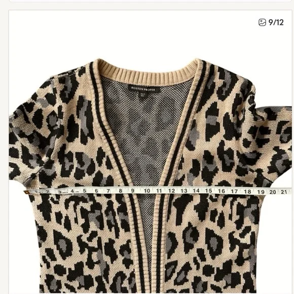 • Boston Proper Animal Print Cardigan • - Picture 7 of 8